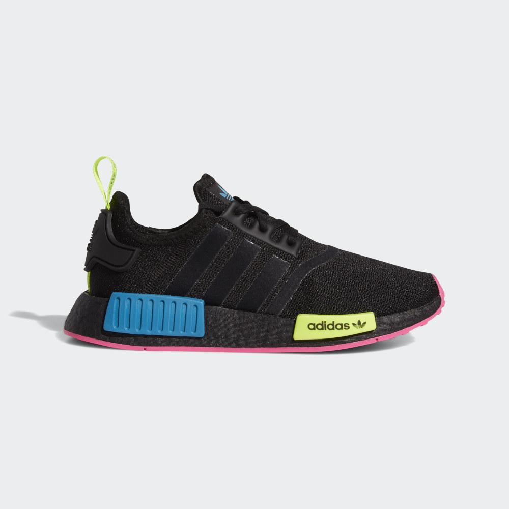 Adidas Boys' NMD_R1 Originals Shoes Black/Light Turquoise/Yellow Ireland FY2753